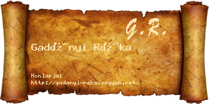 Gadányi Réka névjegykártya